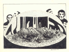 indian ink illustration with human figures