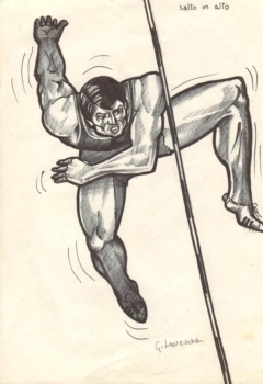 jumper while overcoming the rod with ventral technique