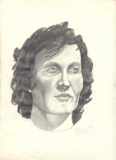 pencil portrait of Graziano Lauzana’s mother