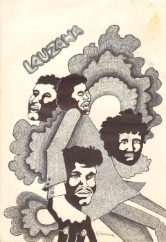 disegno con figure umane e grafica anni 70