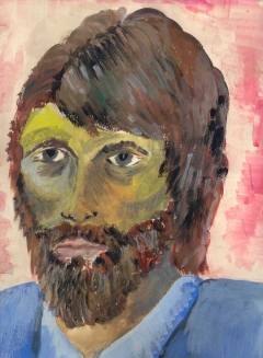 autoritratto a tempera di Graziano Lauzana