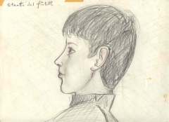 ritratto di profilo del fratello da giovane di Graziano Lauzana