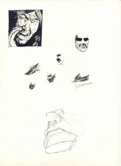 bozzetti di volti e un particolare di pellerossa