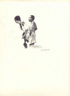 disegno di due ragazzi africani