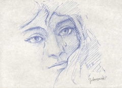 disegno di volto di donna che piange