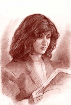 disegno di donna che legge